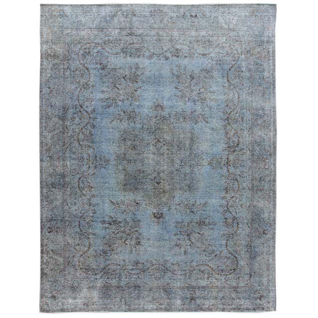 Vintage Distressed Hand-Knotted Wool Rug For Sale at 1stDibs