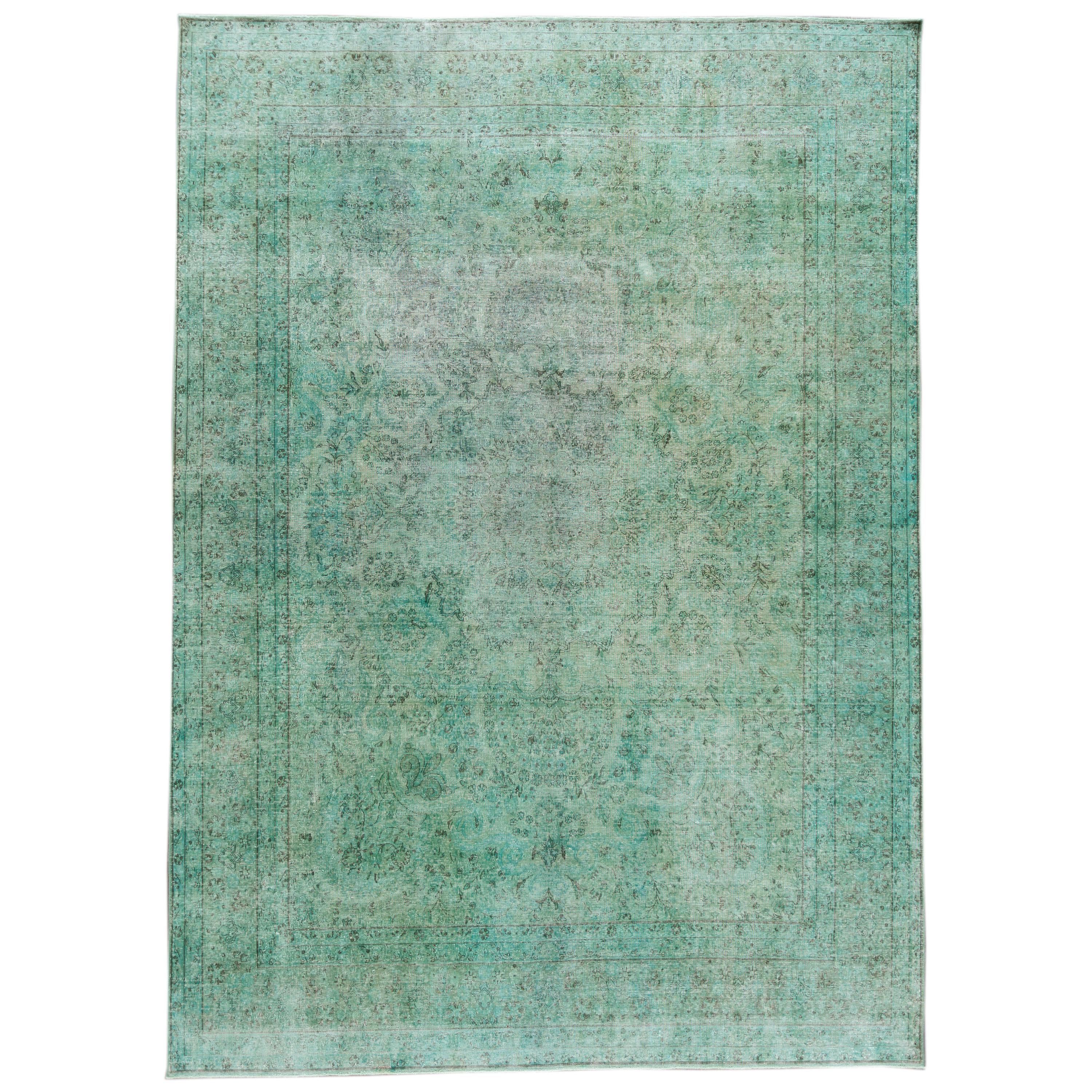 Overdyed Teal Wool Rug 15 For On, Teal Overdyed Rug