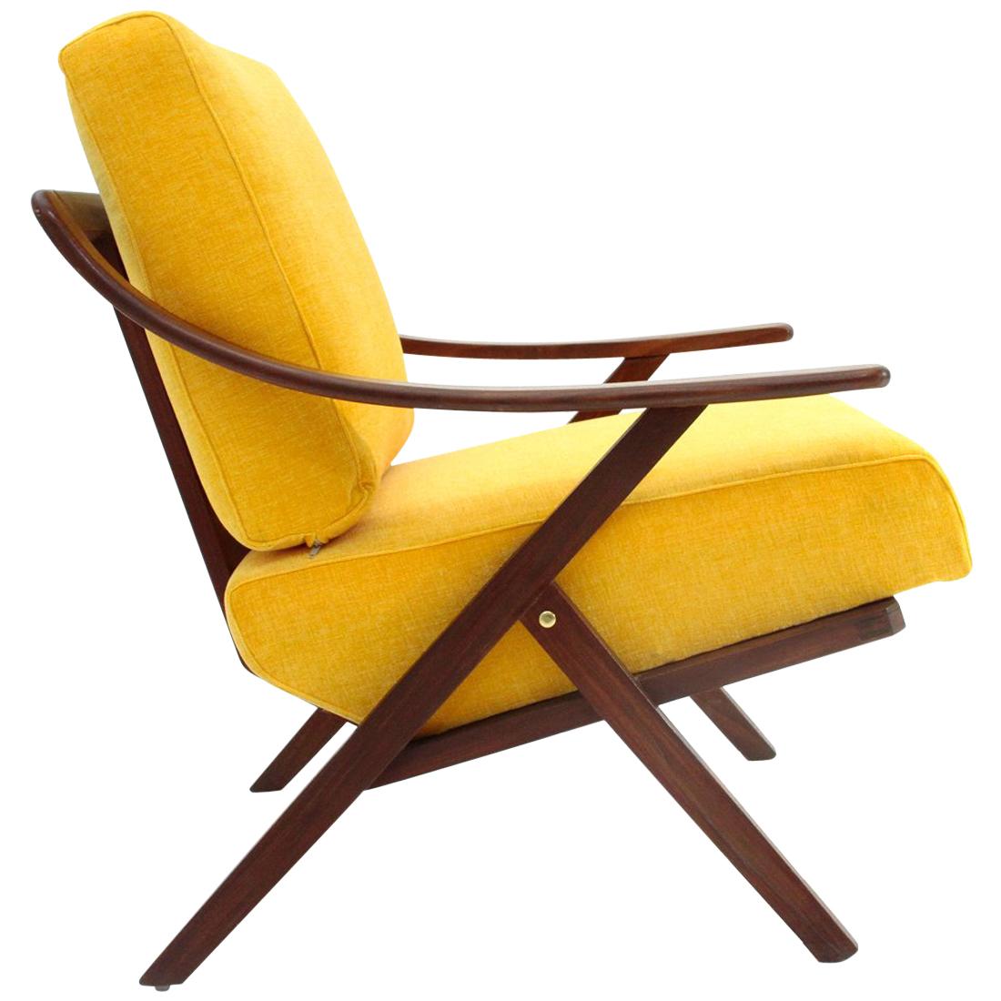 Italian Midcentury Yellow Armchair, 1960s