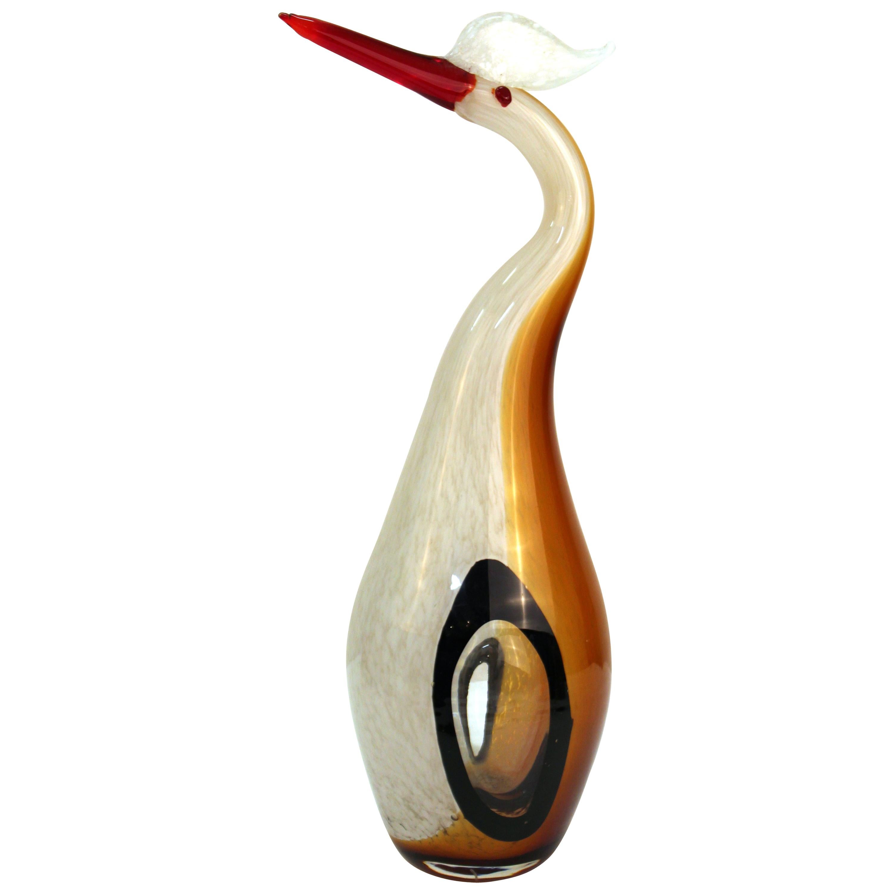 Italian Mid-Century Modern Murano Glass Bird Sculpture