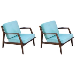 Pair of Teak Lounge Chairs for Selig by Ib Kofod Larsen