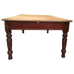 19th Century English Mahogany Table with Drawers, 1890s