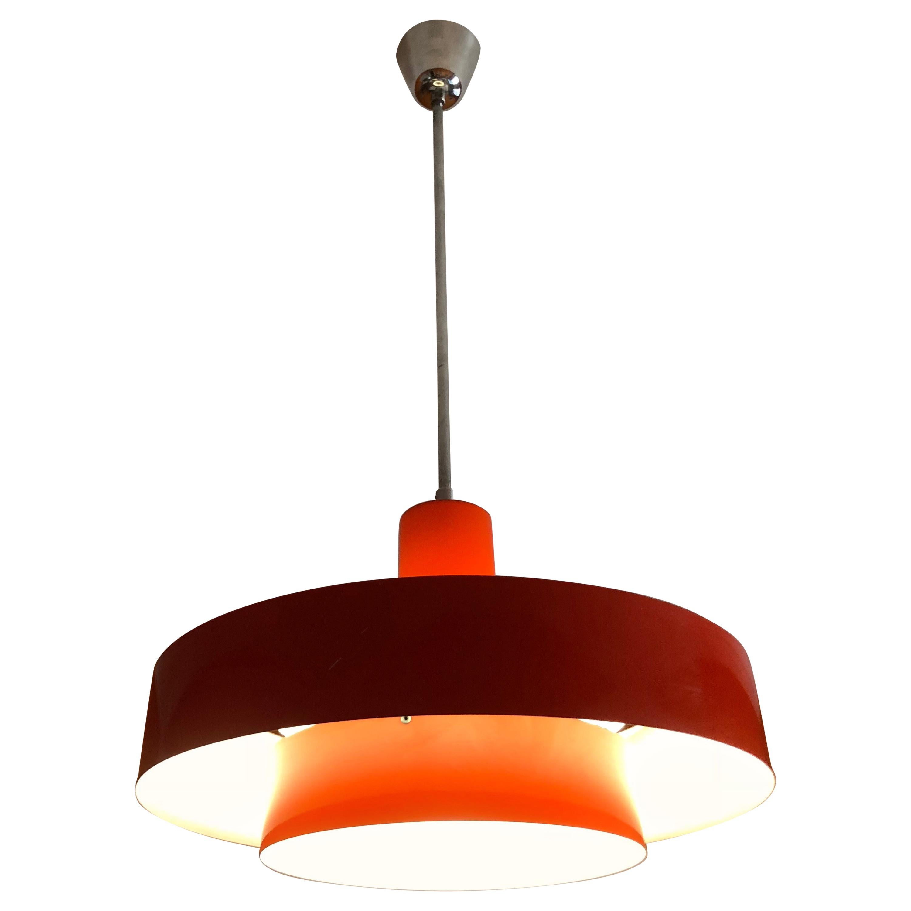 Equator Danish Red Lamp by Jo Hammerborg from 1968