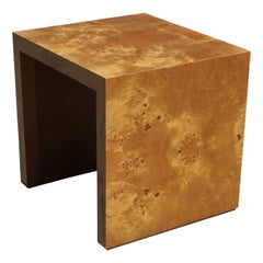 Midcentury Burl Wood Side Table or Pedestal by Milo Baughman for Thayer Coggin