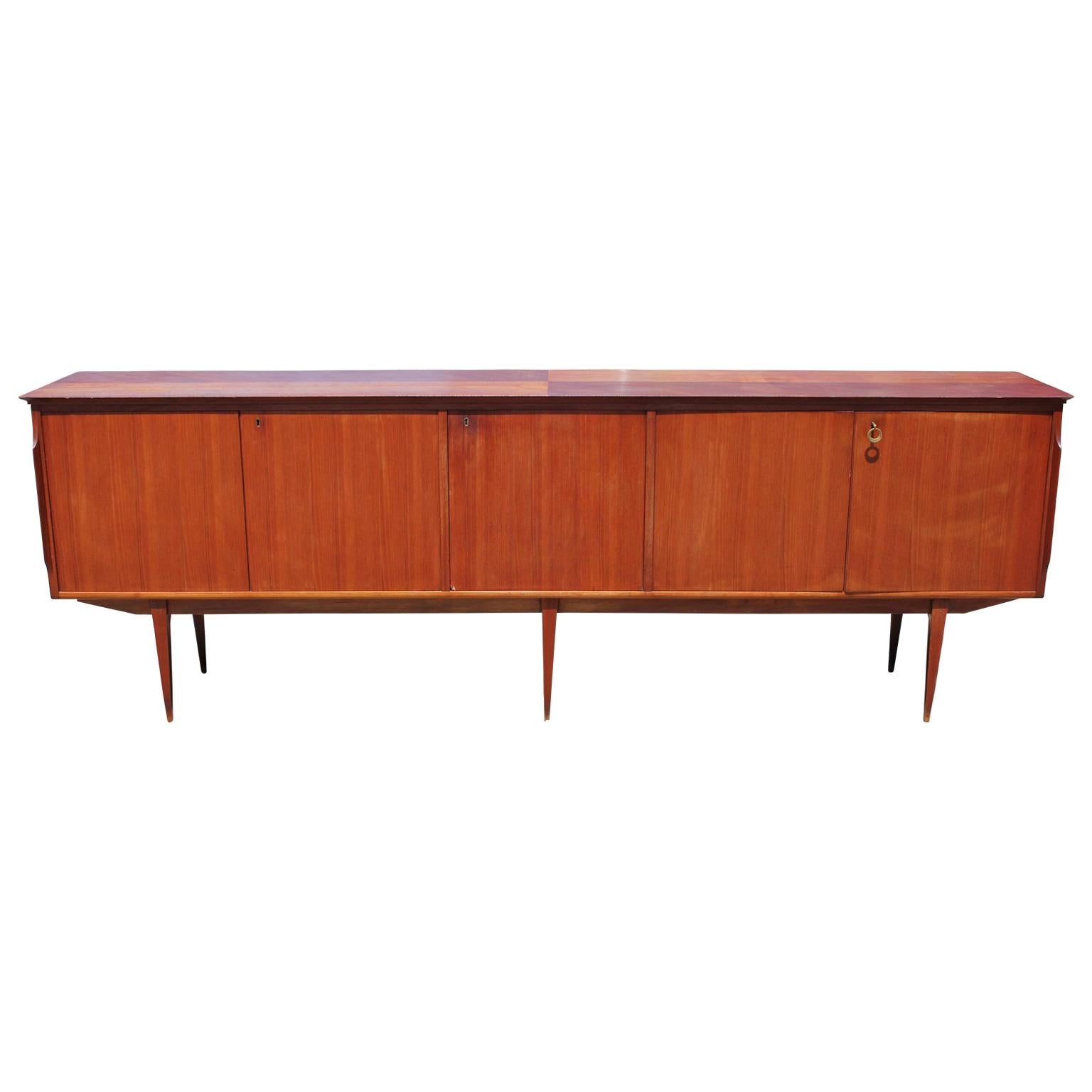 Midcentury Sideboard / Credenza with Hidden Drawers in Style of Kofod Larsen