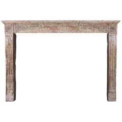 Late 19th Century French Antique Fireplace Surround in Marble Stone