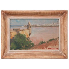 French Vintage Oil-on-Panel