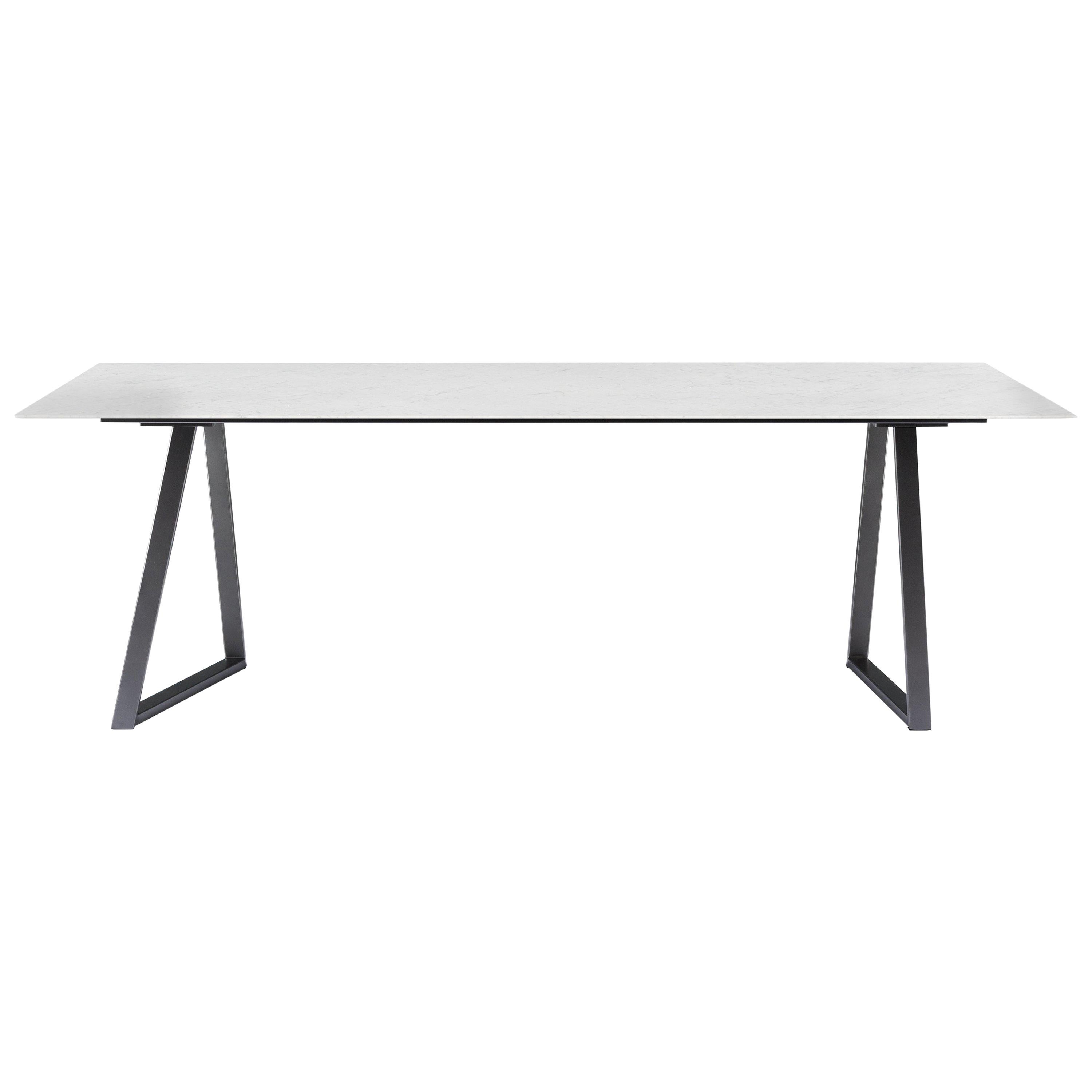 For Sale: White (Bianco Carrara) Salvatori Medium Rectangle Dritto Dining Table by Piero Lissoni
