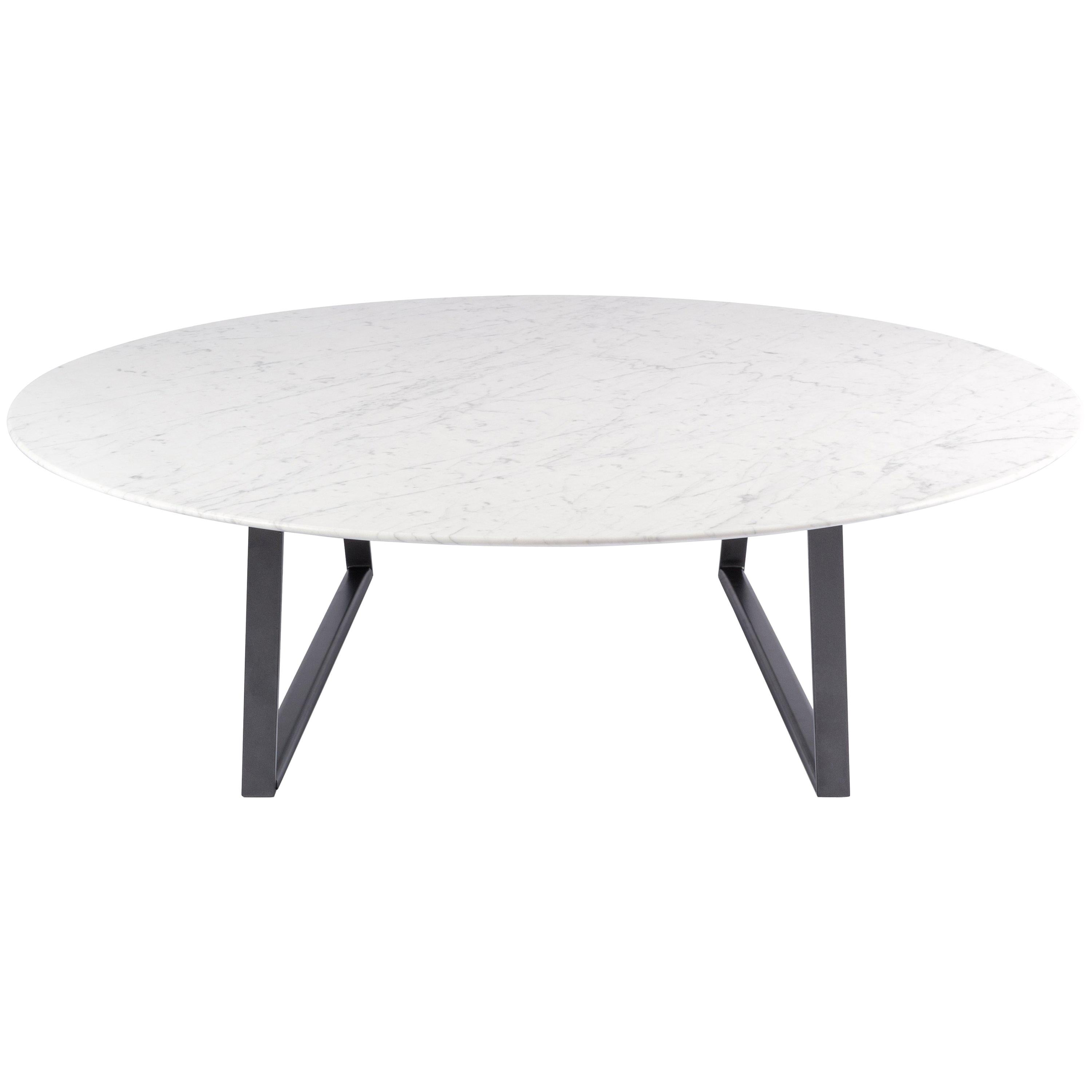 For Sale: White (Bianco Carrara) Salvatori Medium Round Dritto Coffee Table by Piero Lissoni