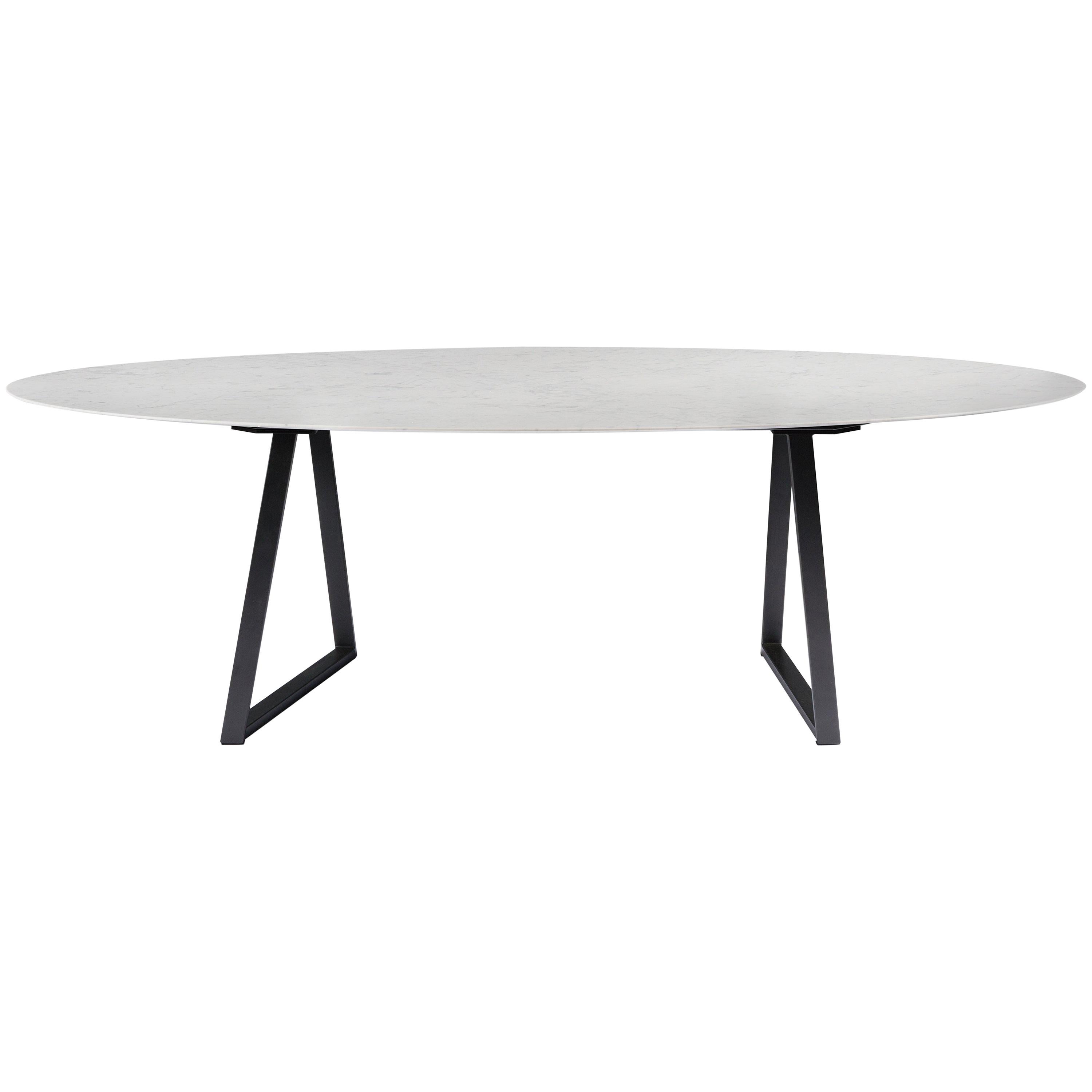 For Sale: White (Bianco Carrara) Salvatori Oval Dritto Dining Table by Piero Lissoni