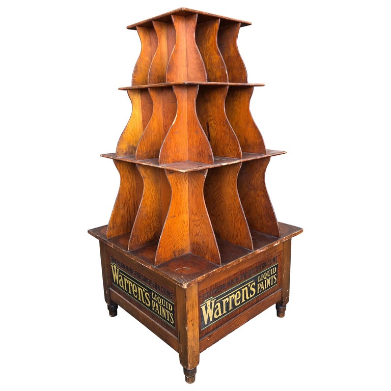 Antique 4 Sided Advertising Display Shelves at 1stDibs