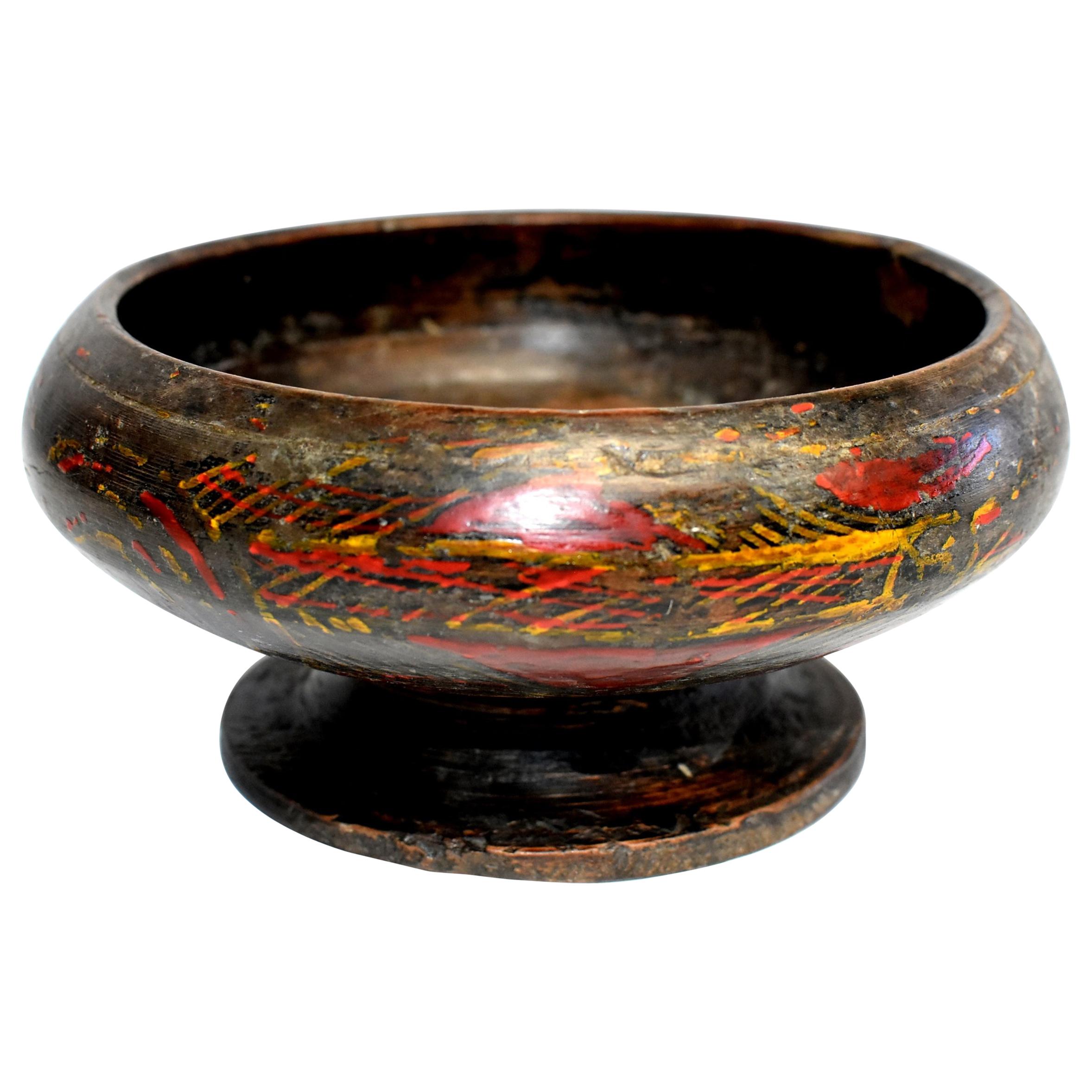 Antique Tibetan Bowl with Wheat Motif