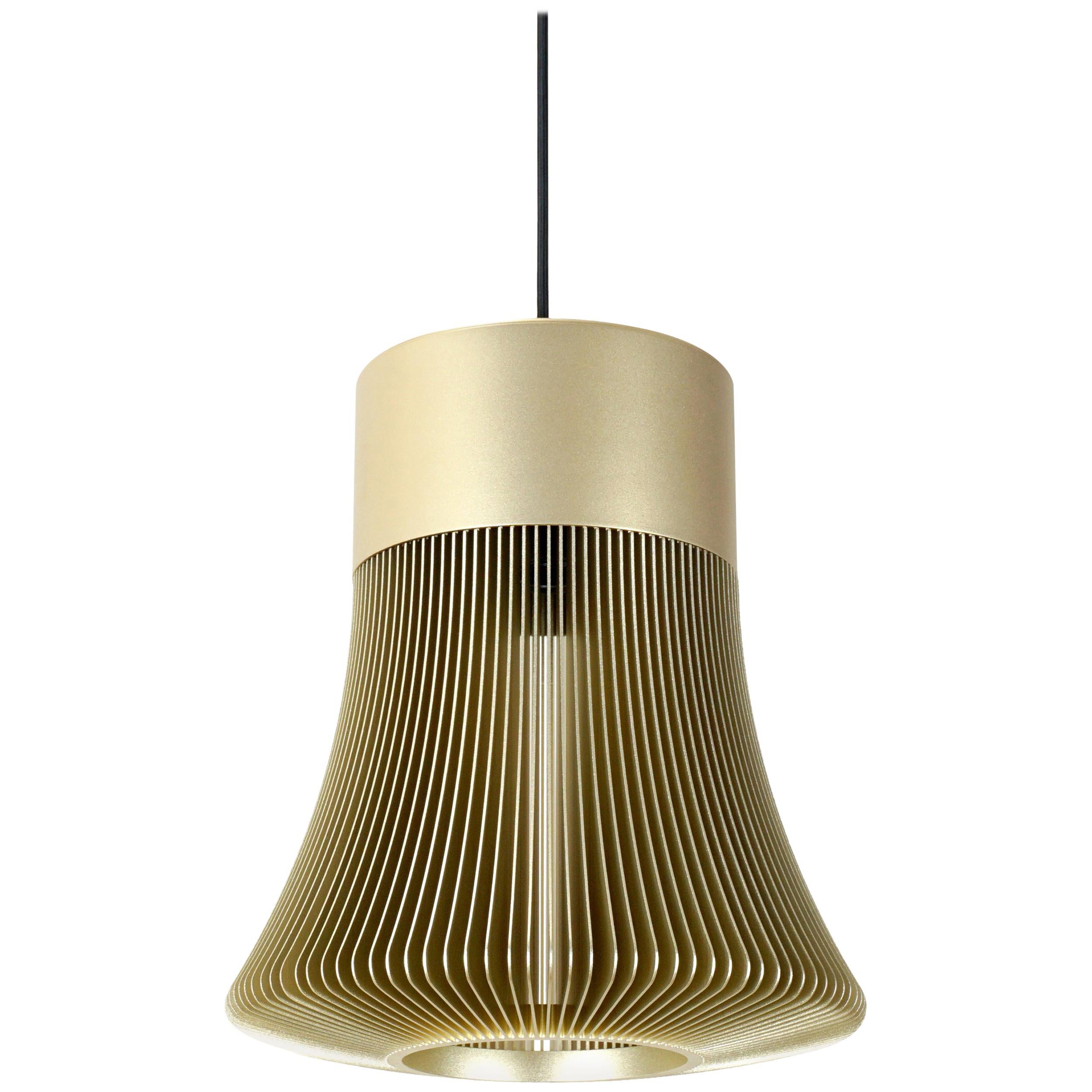 Le Sergent Pendant Lamp Anodized Aluminum in Gold Color by Michael Young For Sale
