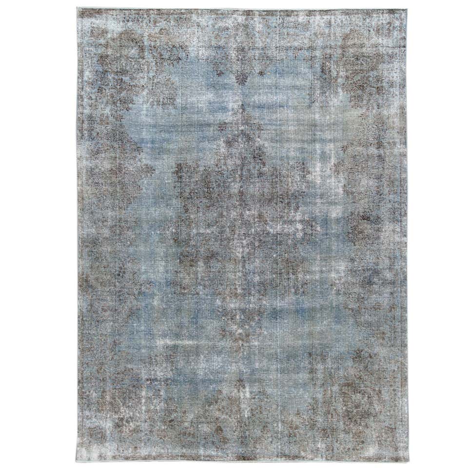 Vintage Distressed Hand-Knotted Wool Rug For Sale at 1stDibs