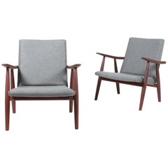 Pair of Midcentury Lounge Chairs in Teak by Hans Wegner, 1960s