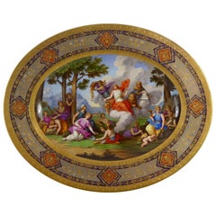 Vienna Porcelain Plaque Abundianta Amongst the Arts, Dated 1822