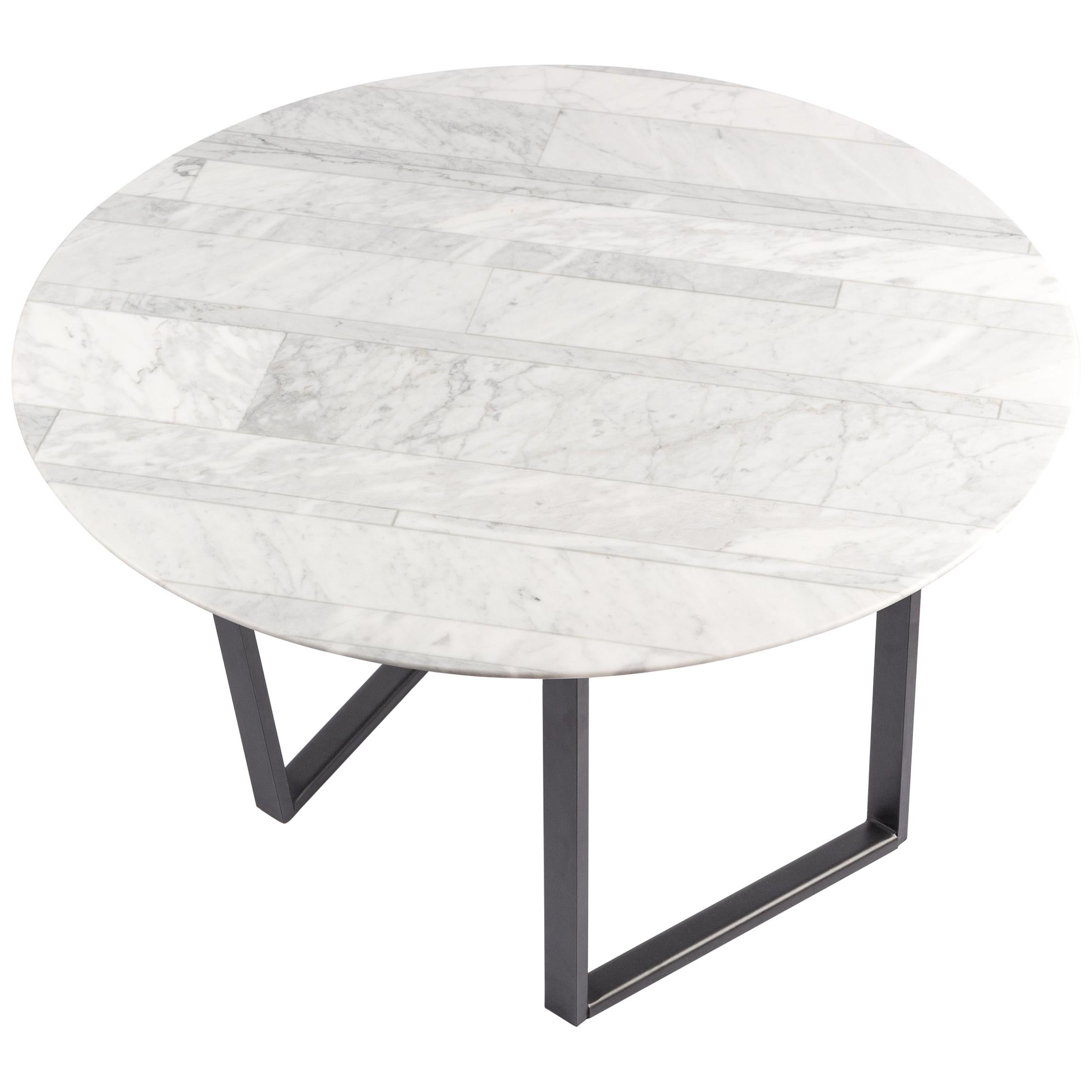 For Sale: White (Bianco Carrara) Salvatori Round Dritto Side Table by Piero Lissoni