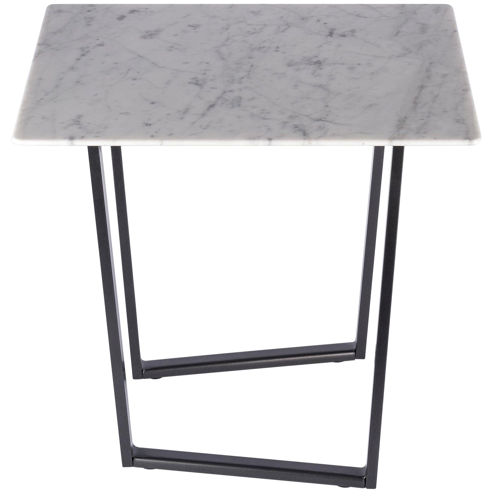 For Sale: White (Bianco Carrara) Salvatori Small Square Dritto Side Table by Piero Lissoni