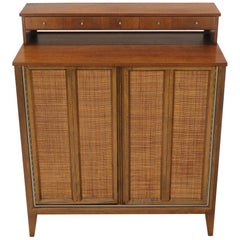 Vintage Mid-Century Modern High Chest Dresser with Separate Jewelry Compartment on Top