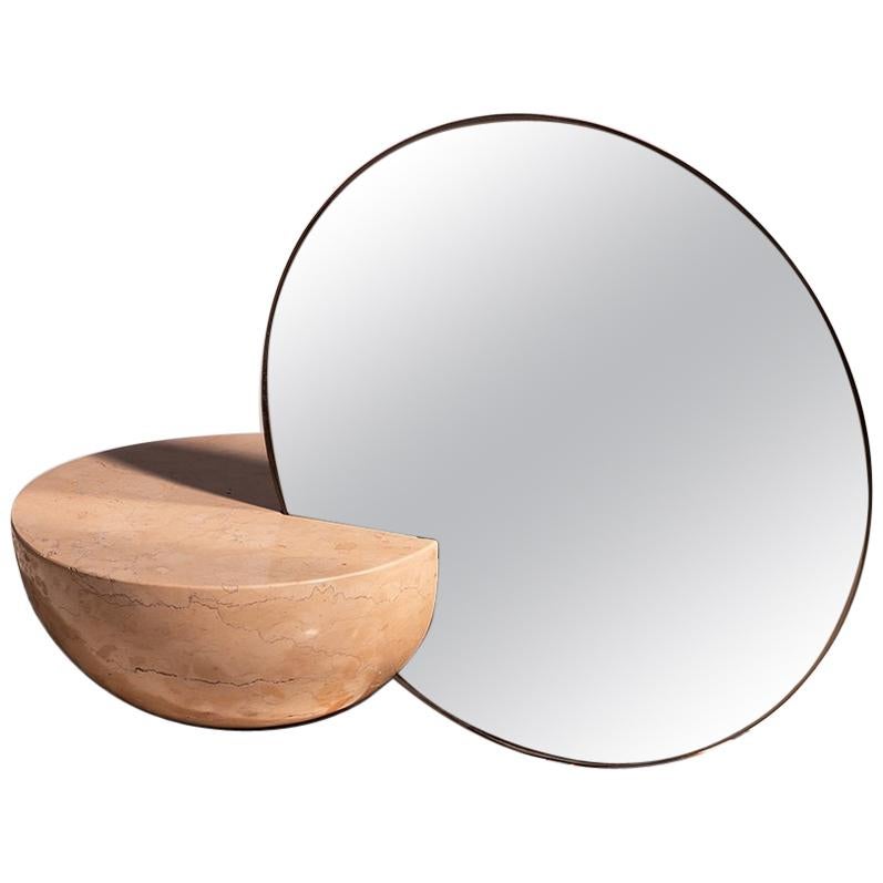 Marble Countertop Mirror, Half Sphere For Sale