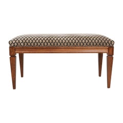 French Retro Louis XVI-Style Oak Bench