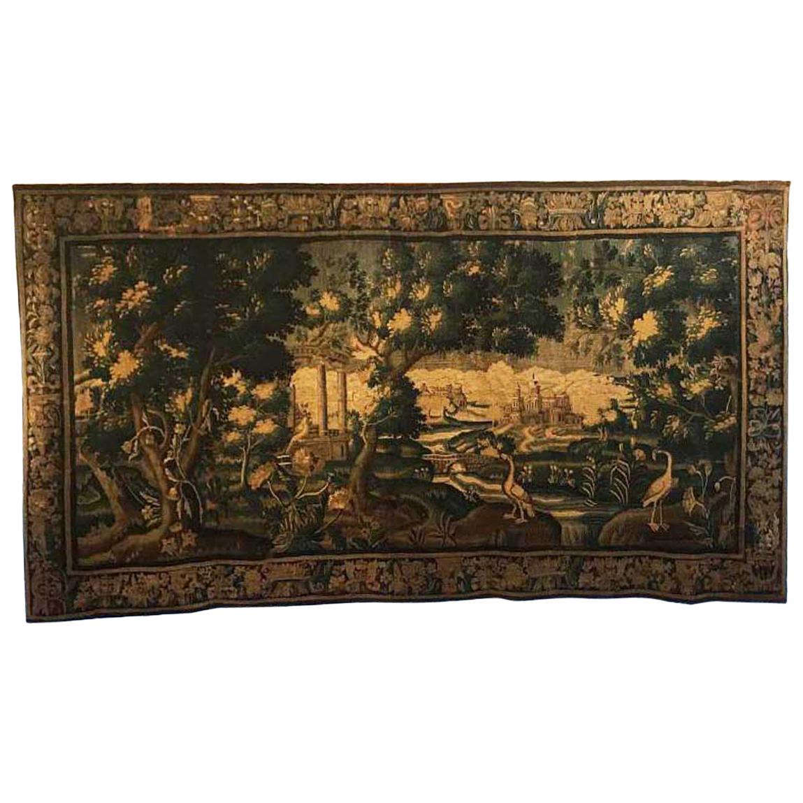 Monumental 18th Century Flemish Verdure Tapestry
