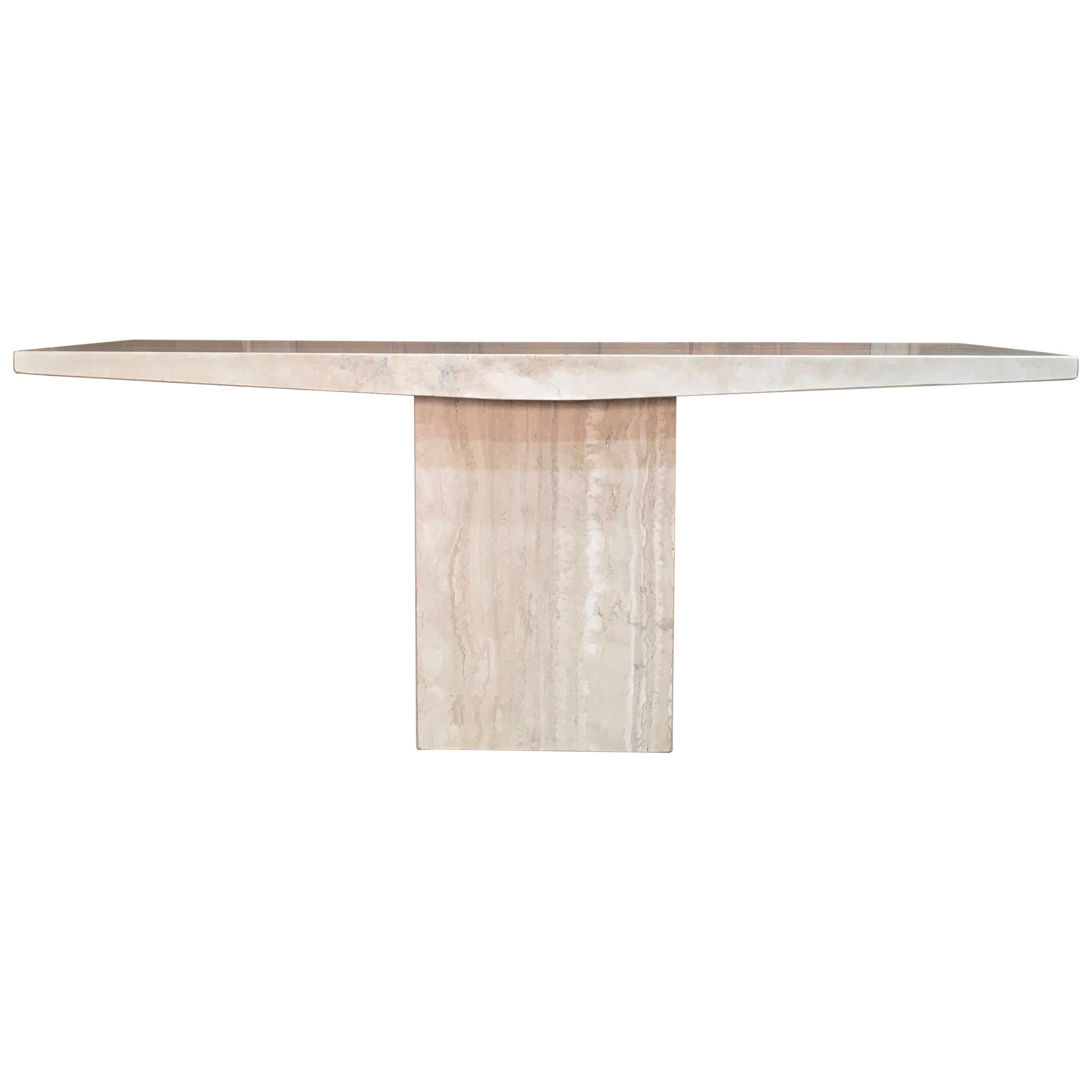 Large Travertine Console Table