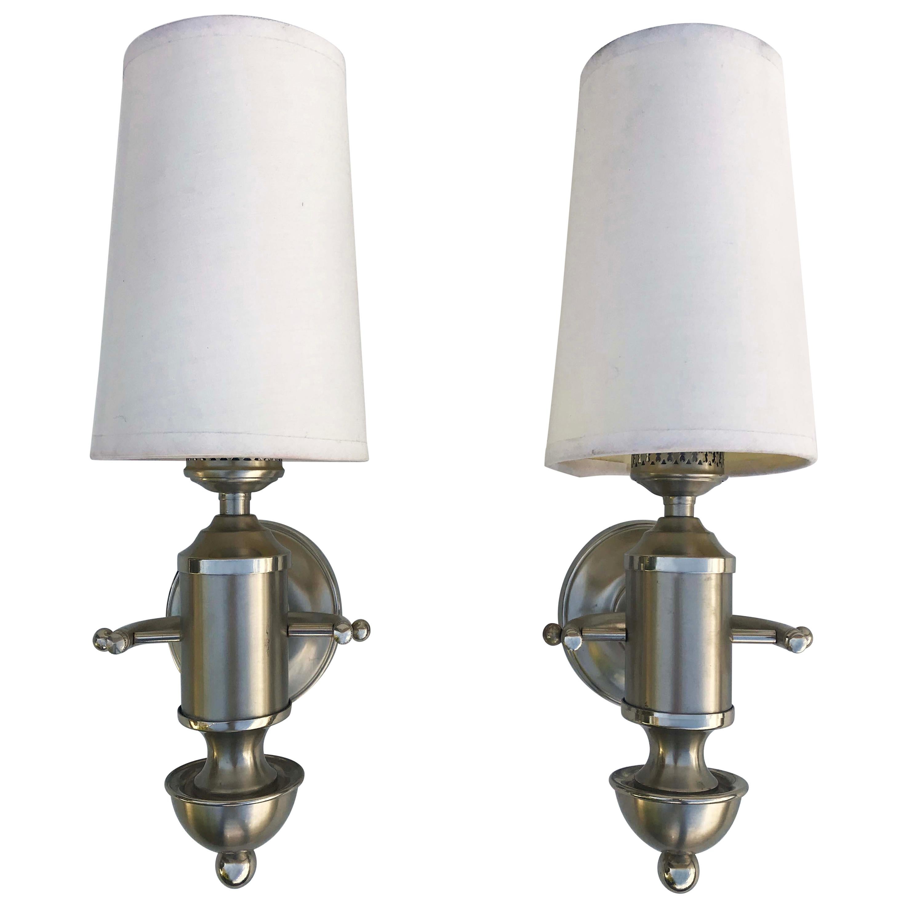 Signed Maison Charles Pair of Nautical  Sconces For Sale