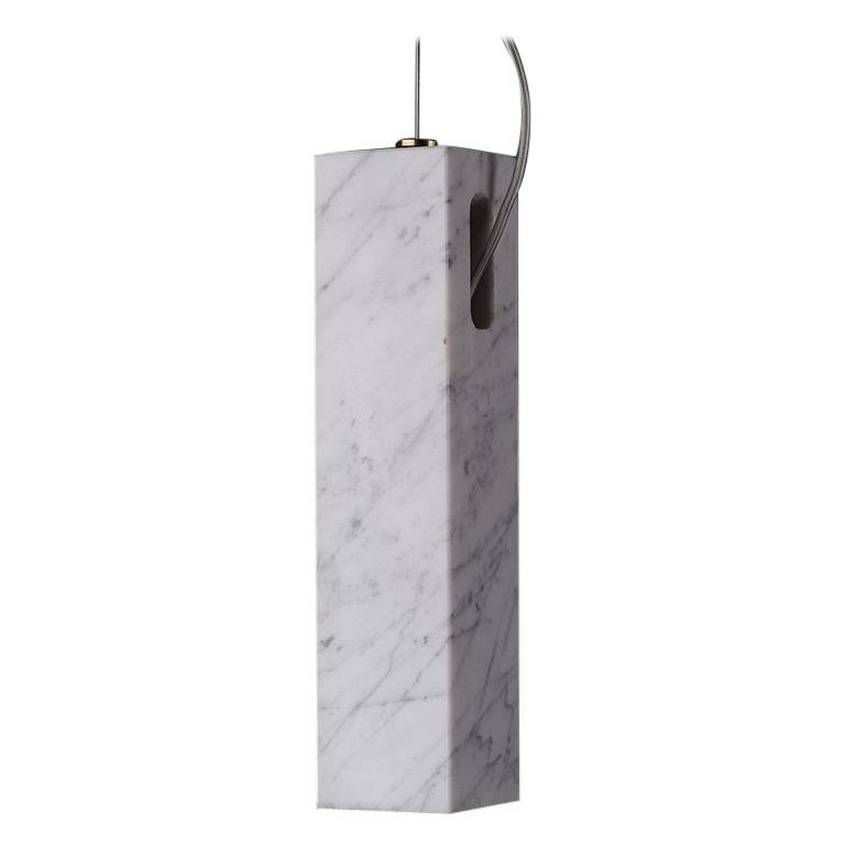 Pendants Lamp in Carrara marble For Sale