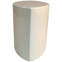 White Lacquer Pearlescent Gloss Side Table or Seat