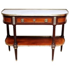 Mahogany Marble Top Console Table