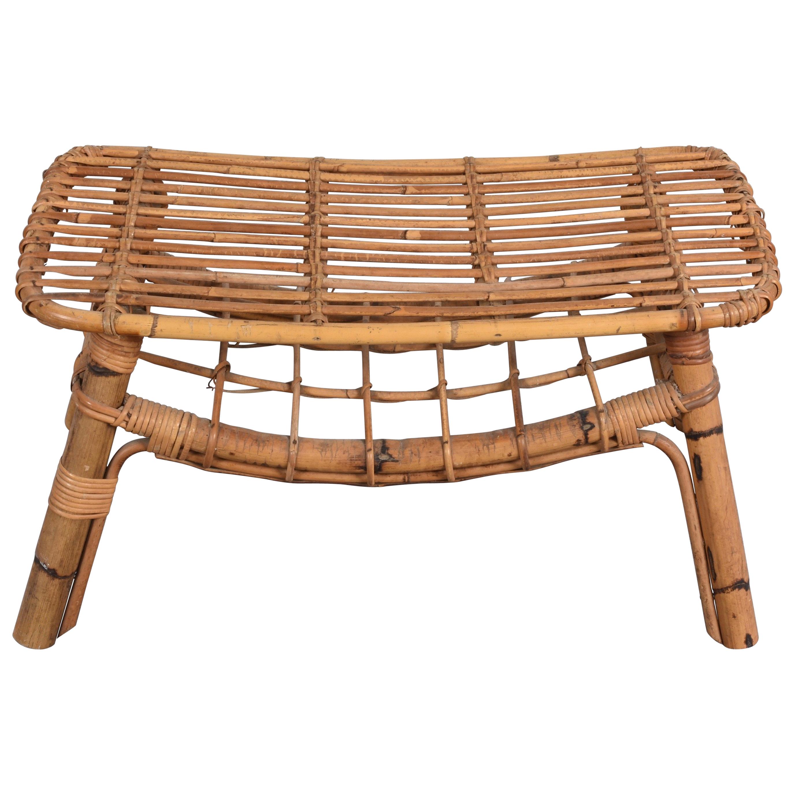 Bamboo coffee table with magazine rack, Italy 