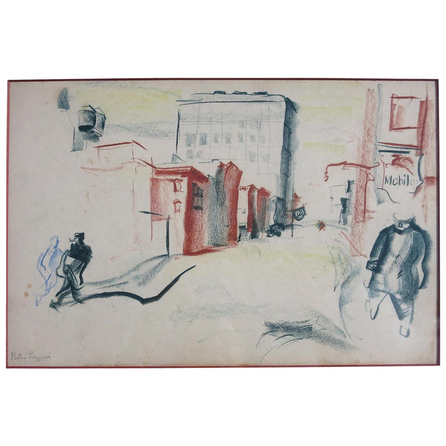 Pietro Lazzari '1895-1979' WPA Signed Etching For Sale