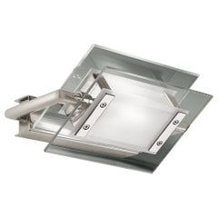 Leucos 360° P-PL 120 Wall Light in Satin, Transparent and Nickel by Design Lab
