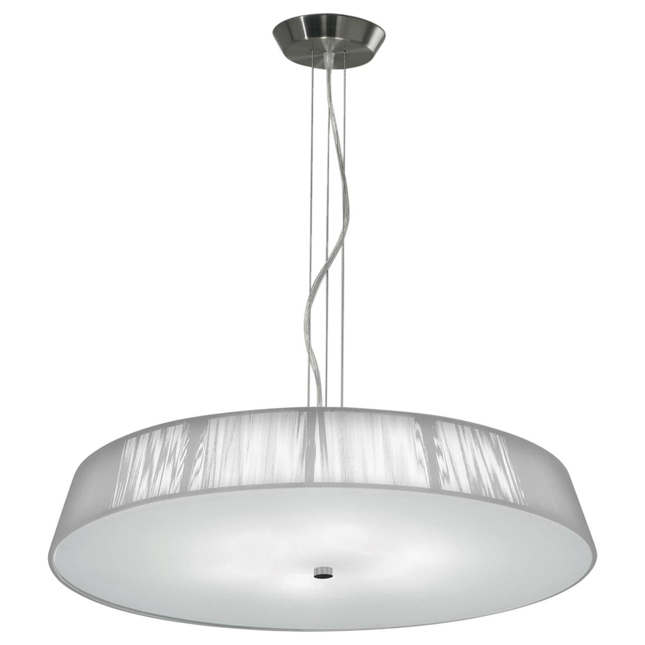 Leucos Lilith S 70 Pendant Light in White and Brushed Nickel by Design Lab