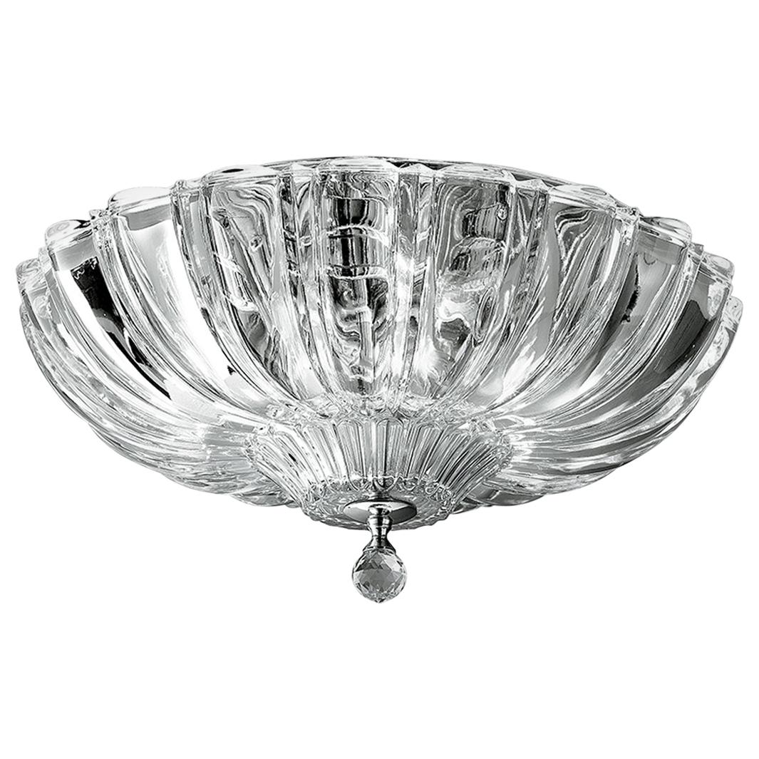 Leucos Pascale PL Ceiling Light in Crystal and Polished Steel by Design Lab