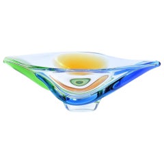 Art Glass Bowl, Rhapsody Collection by Frantisek Zemek for Sklarna Mstisov, 1960