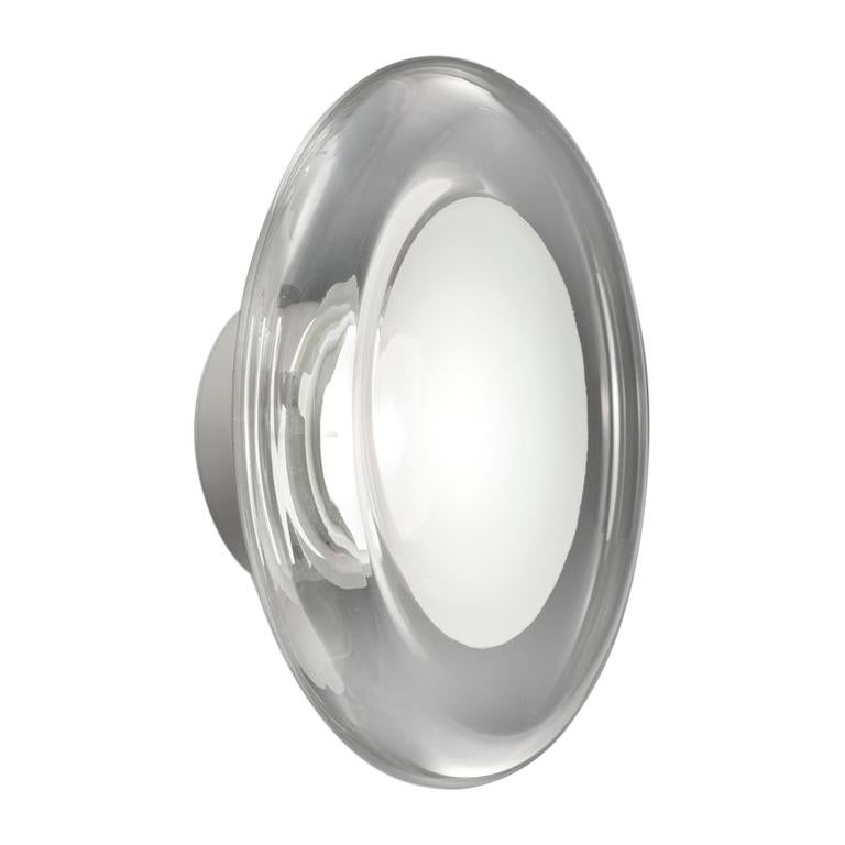 Leucos Keyra P-PL 30 LED Flush Mount in Transparent and White by Roberto Paoli For Sale