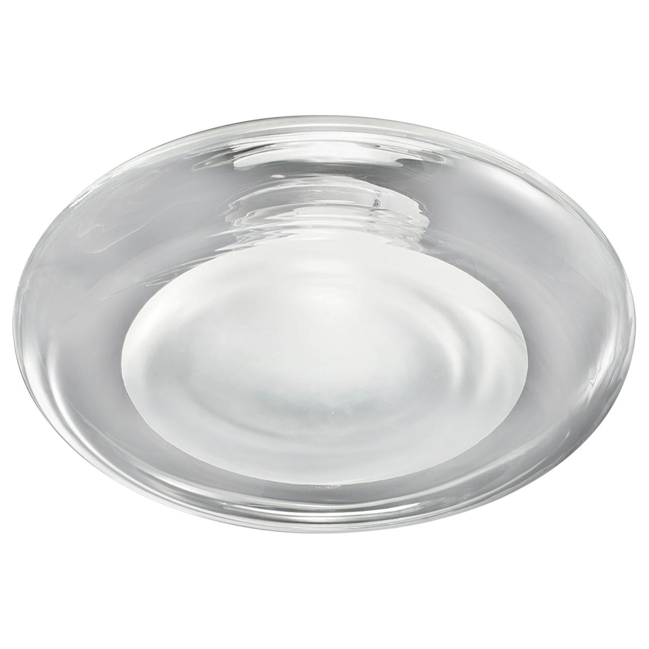 Leucos Keyra P-PL 60 LED Flush Mount in Transparent and White by Roberto Paoli For Sale