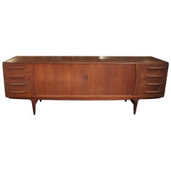 Tambour-Door Credenza by Johannes Andersen Teak, 1960s