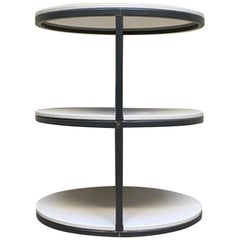 Runder Beistelltisch im italienischen Design aus lackiertem Holz und Eisen