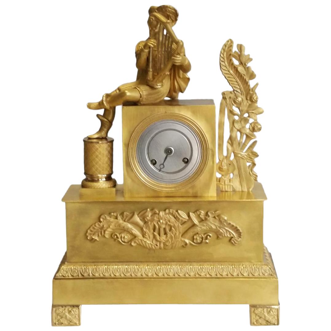 Elegant Empire Gilt Bronze Pendulum Table Clock, France, circa 1810