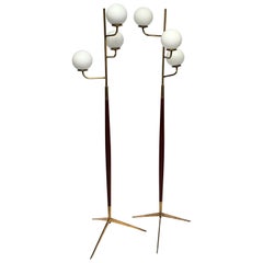  Pair of Mid-Centyry Triple Lighting Floor Lamps by Maison Lunel
