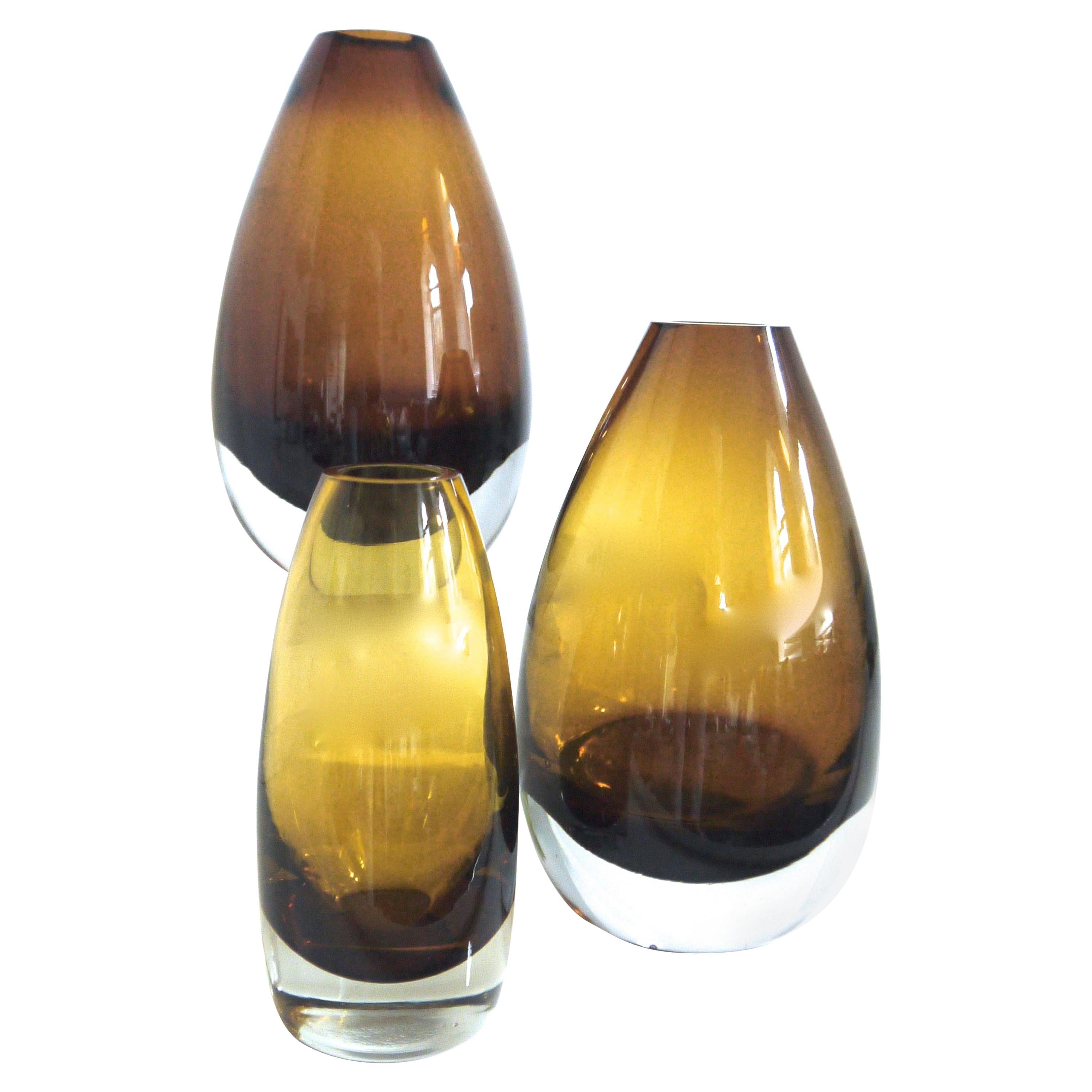 Modernist Tamara Aladin Bullet Torpedo Vase Three Piece Collection, Finnish For Sale