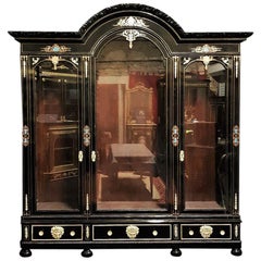 Castle Boulle Bookcase Vitrine Showcase Napoleon  III,  France 19th Century