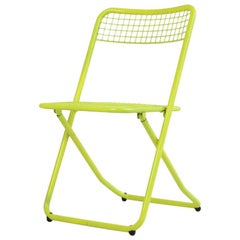 New Folding Iron Chair Yellow 1026 by Houtique & Masquespacio Signed