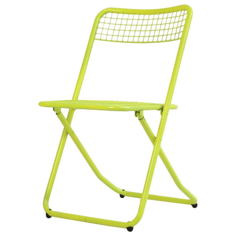 New Folding Iron Chair Yellow 1026 by Houtique & Masquespacio Signed For Sale