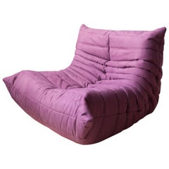 Chaise longue Togo en microfibre aubergine/violet de Michel Ducaroy, Ligne Roset
