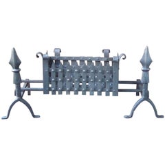 Large English Neo Gothic Fireplace Grate, Fire Grate