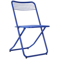 New Folding Iron Chair Blue 5002 by Houtique 